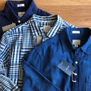 NWT J. Crew Men's S Indigo Navy shirt set